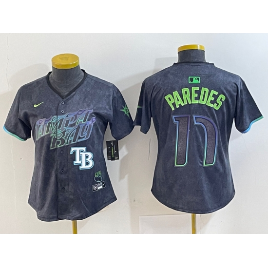 Women Tampa Bay Rays 17 Isaac Paredes Charcoal 2024 City Connect Limited Stitched Baseball Jersey 3 Women Tampa Bay Rays 17 Isaac Paredes Charcoal 2024 City Connect Limited Stitched Baseball Jersey 3