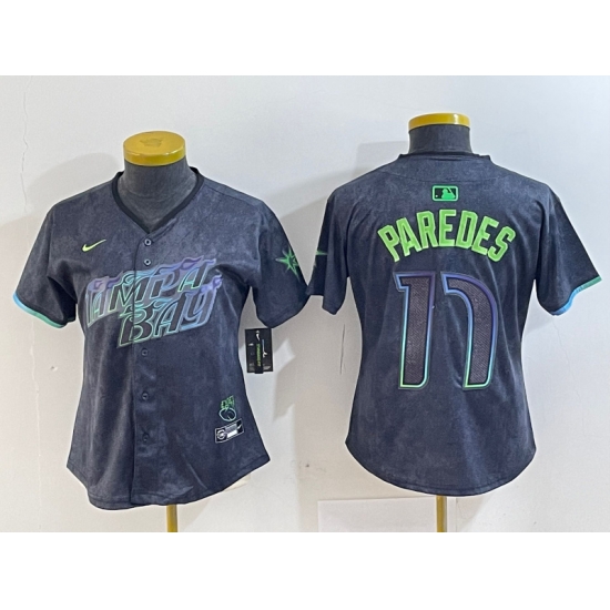 Women Tampa Bay Rays 17 Isaac Paredes Charcoal 2024 City Connect Limited Stitched Baseball Jersey 4 Women Tampa Bay Rays 17 Isaac Paredes Charcoal 2024 City Connect Limited Stitched Baseball Jersey 4