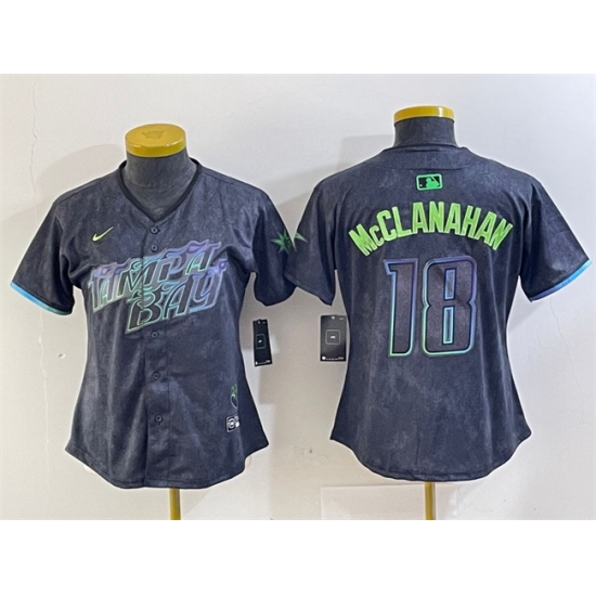 Women Tampa Bay Rays 18 Shane McClanahan Charcoal 2024 City Connect Limited Stitched Baseball Jersey 2 Women Tampa Bay Rays 18 Shane McClanahan Charcoal 2024 City Connect Limited Stitched Baseball Jersey 2