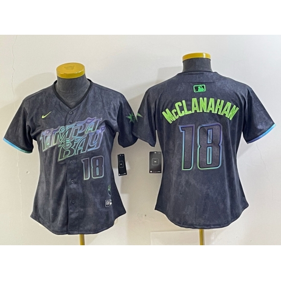 Women Tampa Bay Rays 18 Shane McClanahan Charcoal 2024 City Connect Limited Stitched Baseball Jersey 8 Women Tampa Bay Rays 18 Shane McClanahan Charcoal 2024 City Connect Limited Stitched Baseball Jersey 8