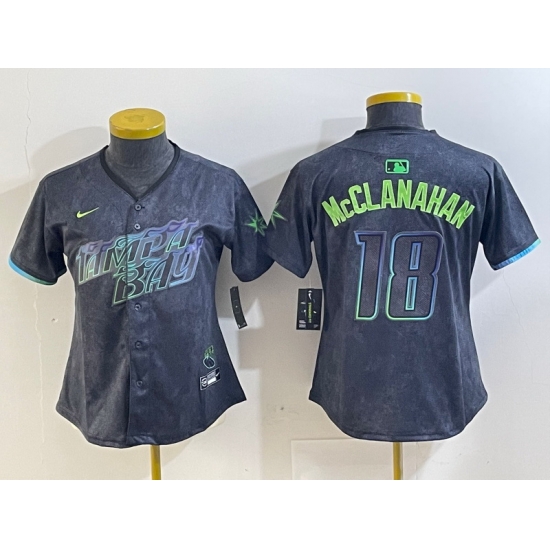 Women Tampa Bay Rays 18 Shane McClanahan Charcoal 2024 City Connect Limited jerseys 3 Women Tampa Bay Rays 18 Shane McClanahan Charcoal 2024 City Connect Limited jerseys 3