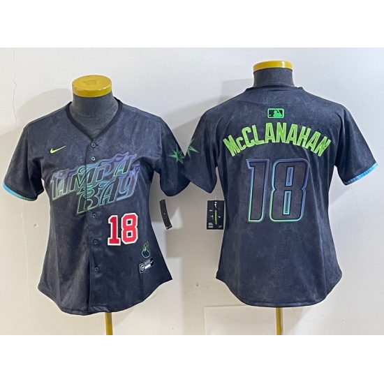 Women Tampa Bay Rays 18 Shane McClanahan Charcoal 2024 City Connect Limited jerseys 5 Women Tampa Bay Rays 18 Shane McClanahan Charcoal 2024 City Connect Limited jerseys 5