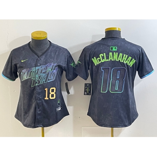 Women Tampa Bay Rays 18 Shane McClanahan Charcoal 2024 City Connect Limited jerseys Women Tampa Bay Rays 18 Shane McClanahan Charcoal 2024 City Connect Limited jerseys