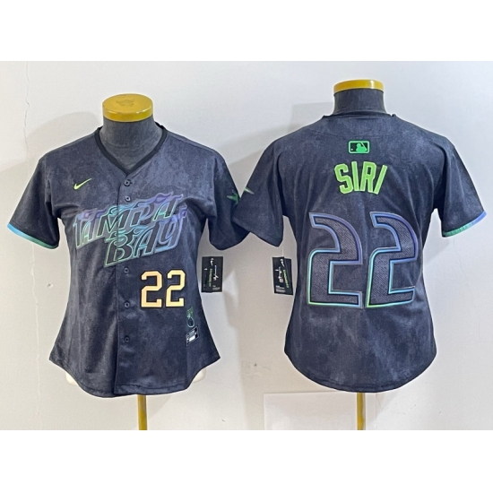 Women Tampa Bay Rays 22 Jose Siri Charcoal 2024 City Connect Limited Stitched Baseball Jersey 4 Women Tampa Bay Rays 22 Jose Siri Charcoal 2024 City Connect Limited Stitched Baseball Jersey 4