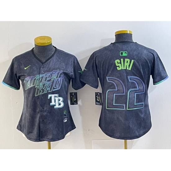 Women Tampa Bay Rays 22 Jose Siri Charcoal 2024 City Connect Limited Stitched Baseball Jersey Women Tampa Bay Rays 22 Jose Siri Charcoal 2024 City Connect Limited Stitched Baseball Jersey