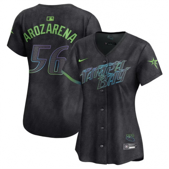 Women Tampa Bay Rays 56 Randy Arozarena Charcoal 2024 City Connect Limited Stitched Women Tampa Bay Rays 56 Randy Arozarena Charcoal 2024 City Connect Limited Stitched