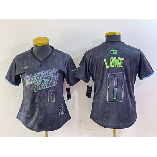 Women Tampa Bay Rays 8 Brandon Lowe Charcoal 2024 City Connect Limited Stitched Baseball Jerseys 5 Women Tampa Bay Rays 8 Brandon Lowe Charcoal 2024 City Connect Limited Stitched Baseball Jerseys 5