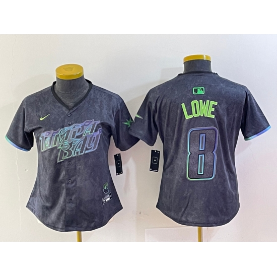 Women Tampa Bay Rays 8 Brandon Lowe Charcoal 2024 City Connect Limited Stitched Baseball Jerseys 6 Women Tampa Bay Rays 8 Brandon Lowe Charcoal 2024 City Connect Limited Stitched Baseball Jerseys 6