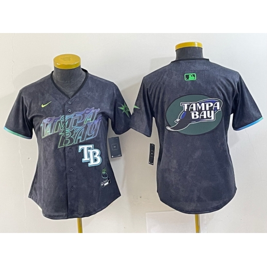 Women Tampa Bay Rays Team Big Logo Charcoal 2024 City Connect Limited Stitched Baseball JerseyS 1 Women Tampa Bay Rays Team Big Logo Charcoal 2024 City Connect Limited Stitched Baseball JerseyS 1