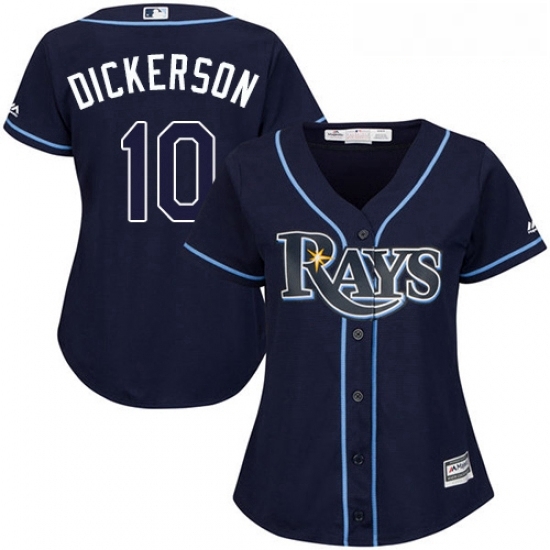 Womens Majestic Tampa Bay Rays 10 Corey Dickerson Replica Navy Blue Alternate Cool Base MLB Jersey Womens Majestic Tampa Bay Rays 10 Corey Dickerson Replica Navy Blue Alternate Cool Base MLB Jersey