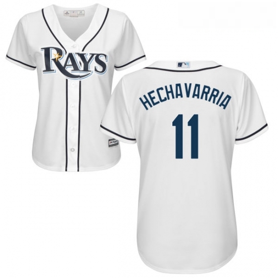 Womens Majestic Tampa Bay Rays 11 Adeiny Hechavarria Authentic White Home Cool Base MLB Jersey Womens Majestic Tampa Bay Rays 11 Adeiny Hechavarria Authentic White Home Cool Base MLB Jersey