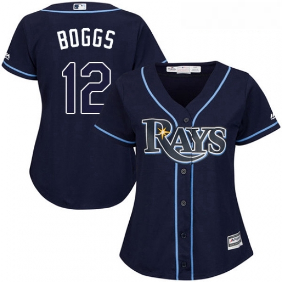 Womens Majestic Tampa Bay Rays 12 Wade Boggs Replica Navy Blue Alternate Cool Base MLB Jersey Womens Majestic Tampa Bay Rays 12 Wade Boggs Replica Navy Blue Alternate Cool Base MLB Jersey