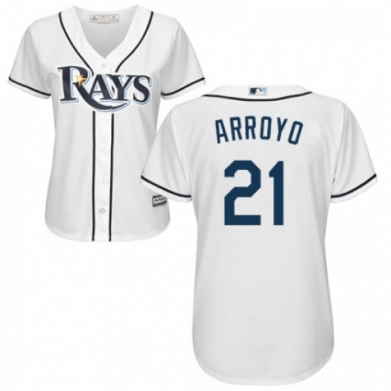 Womens Majestic Tampa Bay Rays 21 Christian Arroyo Replica White Home Cool Base MLB Jersey Womens Majestic Tampa Bay Rays 21 Christian Arroyo Replica White Home Cool Base MLB Jersey