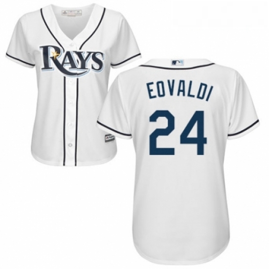 Womens Majestic Tampa Bay Rays 24 Nathan Eovaldi Replica White Home Cool Base MLB Jersey Womens Majestic Tampa Bay Rays 24 Nathan Eovaldi Replica White Home Cool Base MLB Jersey