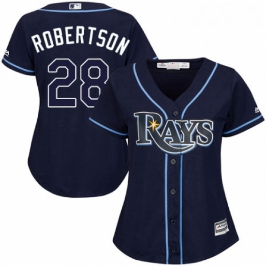 Womens Majestic Tampa Bay Rays 28 Daniel Robertson Replica Navy Blue Alternate Cool Base MLB Jersey Womens Majestic Tampa Bay Rays 28 Daniel Robertson Replica Navy Blue Alternate Cool Base MLB Jersey
