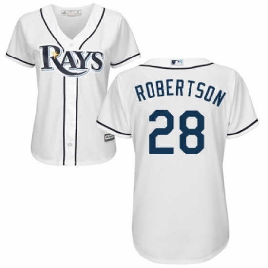 Womens Majestic Tampa Bay Rays 28 Daniel Robertson Replica White Home Cool Base MLB Jersey Womens Majestic Tampa Bay Rays 28 Daniel Robertson Replica White Home Cool Base MLB Jersey