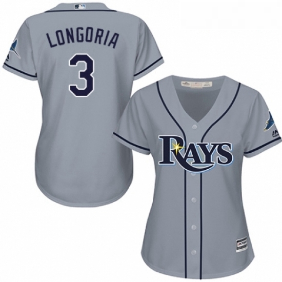 Womens Majestic Tampa Bay Rays 3 Evan Longoria Authentic Grey Road Cool Base MLB Jersey Womens Majestic Tampa Bay Rays 3 Evan Longoria Authentic Grey Road Cool Base MLB Jersey