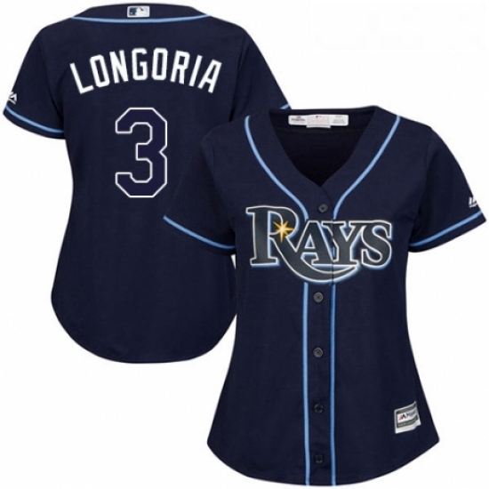 Womens Majestic Tampa Bay Rays 3 Evan Longoria Replica Navy Blue Alternate Cool Base MLB Jersey Womens Majestic Tampa Bay Rays 3 Evan Longoria Replica Navy Blue Alternate Cool Base MLB Jersey