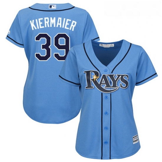 Womens Majestic Tampa Bay Rays 39 Kevin Kiermaier Replica Light Blue Alternate 2 Cool Base MLB Jersey Womens Majestic Tampa Bay Rays 39 Kevin Kiermaier Replica Light Blue Alternate 2 Cool Base MLB Jersey