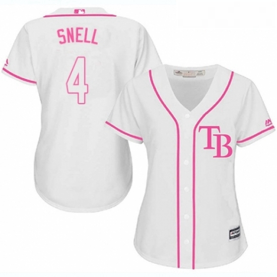 Womens Majestic Tampa Bay Rays 4 Blake Snell Authentic White Fashion Cool Base MLB Jersey Womens Majestic Tampa Bay Rays 4 Blake Snell Authentic White Fashion Cool Base MLB Jersey
