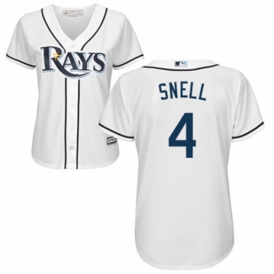 Womens Majestic Tampa Bay Rays 4 Blake Snell Replica White Home Cool Base MLB Jersey Womens Majestic Tampa Bay Rays 4 Blake Snell Replica White Home Cool Base MLB Jersey