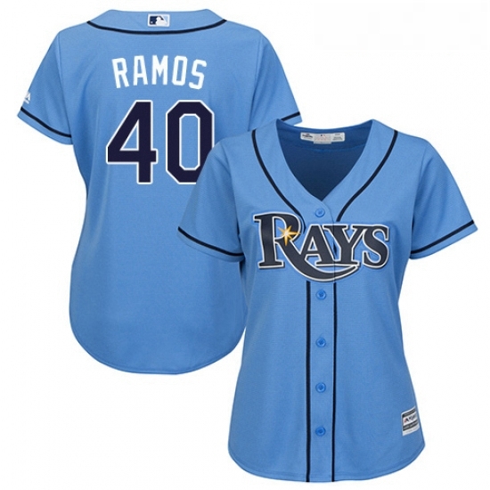 Womens Majestic Tampa Bay Rays 40 Wilson Ramos Authentic Light Blue Alternate 2 Cool Base MLB Jersey Womens Majestic Tampa Bay Rays 40 Wilson Ramos Authentic Light Blue Alternate 2 Cool Base MLB Jersey