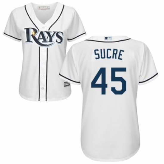 Womens Majestic Tampa Bay Rays 45 Jesus Sucre Replica White Home Cool Base MLB Jersey Womens Majestic Tampa Bay Rays 45 Jesus Sucre Replica White Home Cool Base MLB Jersey
