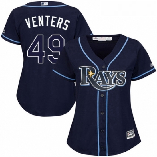 Womens Majestic Tampa Bay Rays 49 Jonny Venters Replica Navy Blue Alternate Cool Base MLB Jersey Womens Majestic Tampa Bay Rays 49 Jonny Venters Replica Navy Blue Alternate Cool Base MLB Jersey