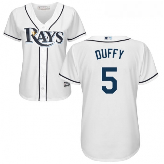 Womens Majestic Tampa Bay Rays 5 Matt Duffy Replica White Home Cool Base MLB Jersey Womens Majestic Tampa Bay Rays 5 Matt Duffy Replica White Home Cool Base MLB Jersey