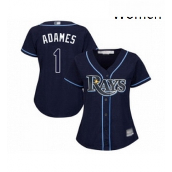 Womens Tampa Bay Rays 1 Willy Adames Replica Navy Blue Alternate Cool Base Baseball Jersey Womens Tampa Bay Rays 1 Willy Adames Replica Navy Blue Alternate Cool Base Baseball Jersey