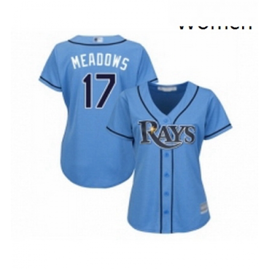Womens Tampa Bay Rays 17 Austin Meadows Replica Light Blue Alternate 2 Cool Base Baseball Jersey Womens Tampa Bay Rays 17 Austin Meadows Replica Light Blue Alternate 2 Cool Base Baseball Jersey