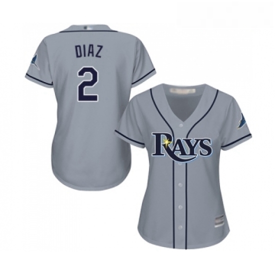 Womens Tampa Bay Rays 2 Yandy Diaz Replica Grey Road Cool Base Baseball Jersey Womens Tampa Bay Rays 2 Yandy Diaz Replica Grey Road Cool Base Baseball Jersey