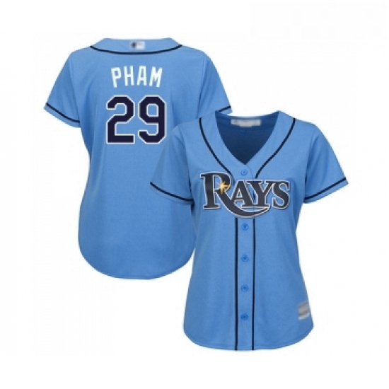 Womens Tampa Bay Rays 29 Tommy Pham Replica Light Blue Alternate 2 Cool Base Baseball Jersey Womens Tampa Bay Rays 29 Tommy Pham Replica Light Blue Alternate 2 Cool Base Baseball Jersey
