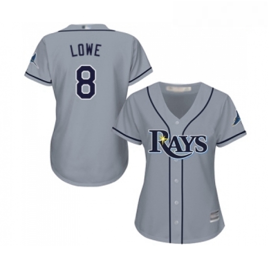 Womens Tampa Bay Rays 8 Brandon Lowe Replica Grey Road Cool Base Baseball Jersey Womens Tampa Bay Rays 8 Brandon Lowe Replica Grey Road Cool Base Baseball Jersey
