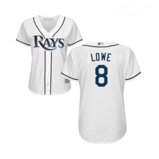 Womens Tampa Bay Rays 8 Brandon Lowe Replica White Home Cool Base Baseball Jersey Womens Tampa Bay Rays 8 Brandon Lowe Replica White Home Cool Base Baseball Jersey