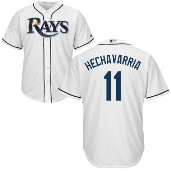 Youth Majestic Tampa Bay Rays 11 Adeiny Hechavarria Authentic White Home Cool Base MLB Jersey Youth Majestic Tampa Bay Rays 11 Adeiny Hechavarria Authentic White Home Cool Base MLB Jersey