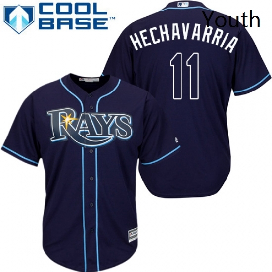 Youth Majestic Tampa Bay Rays 11 Adeiny Hechavarria Replica Navy Blue Alternate Cool Base MLB Jersey Youth Majestic Tampa Bay Rays 11 Adeiny Hechavarria Replica Navy Blue Alternate Cool Base MLB Jersey