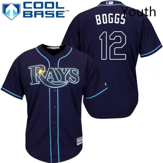 Youth Majestic Tampa Bay Rays 12 Wade Boggs Replica Navy Blue Alternate Cool Base MLB Jersey Youth Majestic Tampa Bay Rays 12 Wade Boggs Replica Navy Blue Alternate Cool Base MLB Jersey