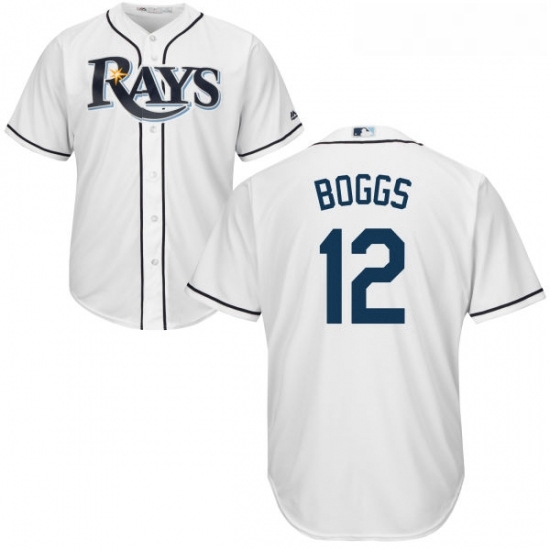 Youth Majestic Tampa Bay Rays 12 Wade Boggs Replica White Home Cool Base MLB Jersey Youth Majestic Tampa Bay Rays 12 Wade Boggs Replica White Home Cool Base MLB Jersey