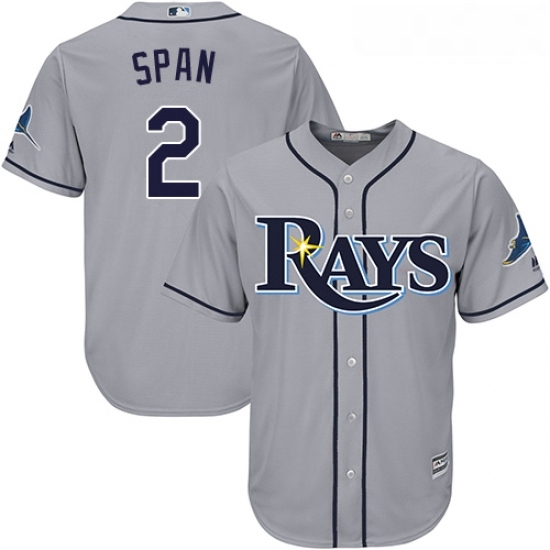 Youth Majestic Tampa Bay Rays 2 Denard Span Authentic Grey Road Cool Base MLB Jersey Youth Majestic Tampa Bay Rays 2 Denard Span Authentic Grey Road Cool Base MLB Jersey