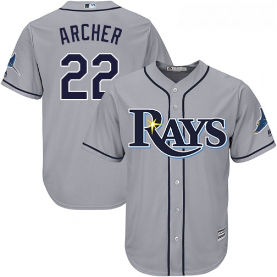 Youth Majestic Tampa Bay Rays 22 Chris Archer Replica Grey Road Cool Base MLB Jersey Youth Majestic Tampa Bay Rays 22 Chris Archer Replica Grey Road Cool Base MLB Jersey