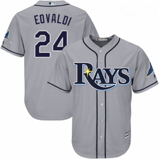 Youth Majestic Tampa Bay Rays 24 Nathan Eovaldi Replica Grey Road Cool Base MLB Jersey Youth Majestic Tampa Bay Rays 24 Nathan Eovaldi Replica Grey Road Cool Base MLB Jersey