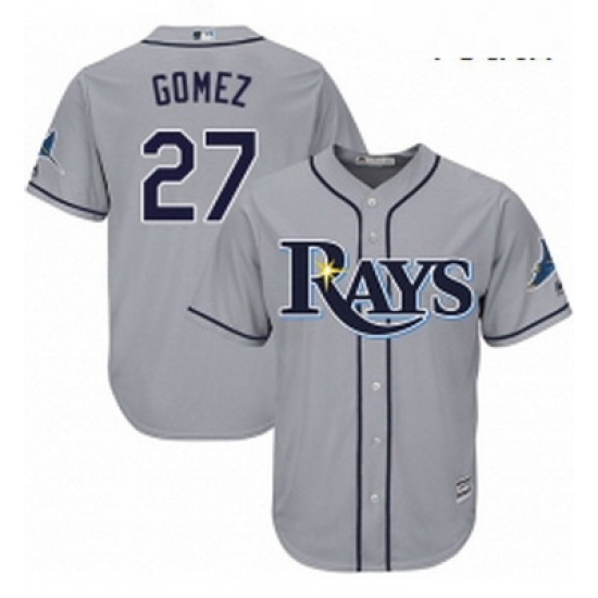 Youth Majestic Tampa Bay Rays 27 Carlos Gomez Replica Grey Road Cool Base MLB Jersey Youth Majestic Tampa Bay Rays 27 Carlos Gomez Replica Grey Road Cool Base MLB Jersey
