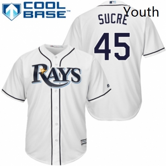 Youth Majestic Tampa Bay Rays 45 Jesus Sucre Authentic White Home Cool Base MLB Jersey Youth Majestic Tampa Bay Rays 45 Jesus Sucre Authentic White Home Cool Base MLB Jersey