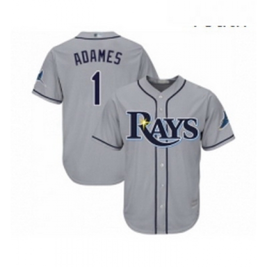 Youth Tampa Bay Rays 1 Willy Adames Replica Grey Road Cool Base Baseball Jersey Youth Tampa Bay Rays 1 Willy Adames Replica Grey Road Cool Base Baseball Jersey