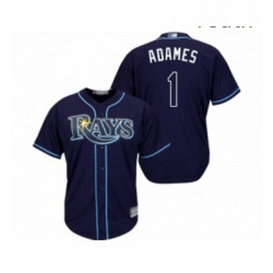 Youth Tampa Bay Rays 1 Willy Adames Replica Navy Blue Alternate Cool Base Baseball Jersey Youth Tampa Bay Rays 1 Willy Adames Replica Navy Blue Alternate Cool Base Baseball Jersey