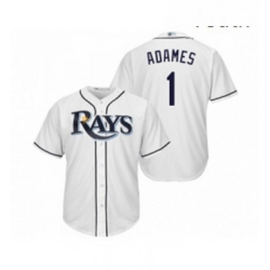Youth Tampa Bay Rays 1 Willy Adames Replica White Home Cool Base Baseball Jersey Youth Tampa Bay Rays 1 Willy Adames Replica White Home Cool Base Baseball Jersey