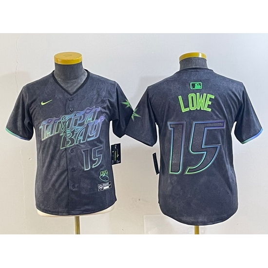 Youth Tampa Bay Rays 15 Josh Lowe Charcoal 2024 City Connect Limited Stitched Baseball Jersey 5 Youth Tampa Bay Rays 15 Josh Lowe Charcoal 2024 City Connect Limited Stitched Baseball Jersey 5