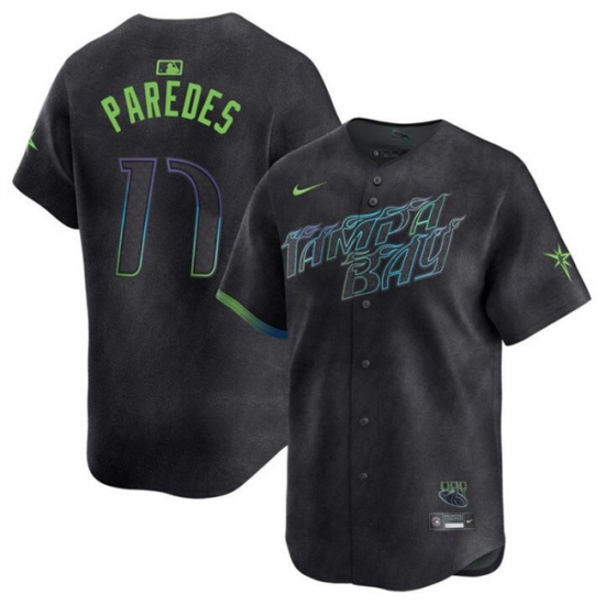 Youth Tampa Bay Rays 17 Isaac Paredes Charcoal 2024 City Connect Limited Stitched Baseball Jersey Youth Tampa Bay Rays 17 Isaac Paredes Charcoal 2024 City Connect Limited Stitched Baseball Jersey
