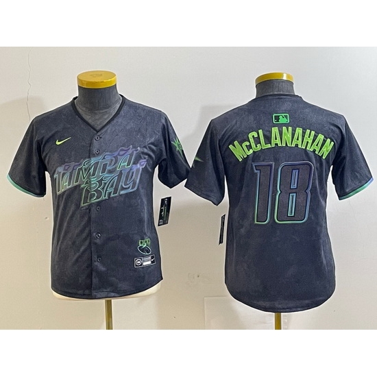 Youth Tampa Bay Rays 18 Shane McClanahan Charcoal 2024 City Connect Limited jerseys 4 Youth Tampa Bay Rays 18 Shane McClanahan Charcoal 2024 City Connect Limited jerseys 4